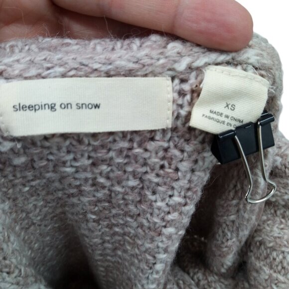 Sleeping On Snow Beige Cowl Neck Cable Neck Puff Sleeve Sweater Size XS Anthro - Picture 12 of 13